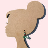 Light green heart earrings. Handmade in the USA.