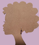 Light mauve glass earrings. Metal trim is antiqued bronze with sterling silver ear wires. All handwork done in the USA.