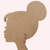 Hot pink earrings, frosted glass, Czech and German glass with Austrian crystal. Handmade.