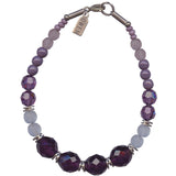 Amethyst glass bracelet. Czech glass and Austrian crystal. Handmade in the USA.