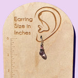 Purple and pink glass earrings.