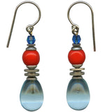 Light blue glass drop earrings.