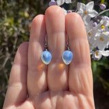 White, gray and black earrings. German glass, handmade in the USA.