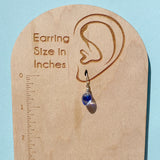 Blue glass earrings. German glass, with sterling silver ear wires.