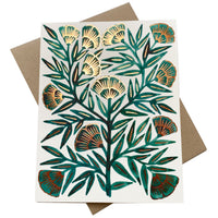 GREEN FLOWER FOIL-STAMPED CARD