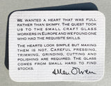 Description of heart earrings. Rare glass, handmade.