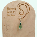 Peridot glass earrings with Czech glass and emerald Austrian crystal.