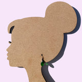 Emerald green glass earrings. German glass, handmade in the USA.