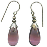 Mauve glass earrings. Handmade in the USA.