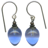 Blue and pink glass earrings.