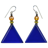 Cobalt glass earrings.