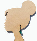 "451" Frosted Teal Glass Drop Earrings with Austrian Crystal & Czech Glass