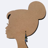 Blue iridescent crystal earrings.