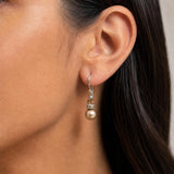"Bells 43" Taupe Crystal Pearl Drop Earrings with Smoke Topaz & Rhinestone Accents