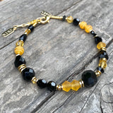 Czech Glass & Austrian Crystal Bracelet "Goldfinch"