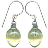Yellow glass earrings.