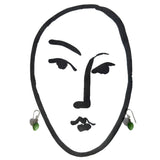 "MINI BERRIES 34" OPAQUE GREEN GLASS EARRINGS
