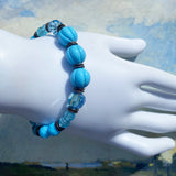 Blue beaded bracelet.