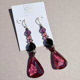 "Bang Bang Bang" Pink German & Czech Glass Dangle Earrings