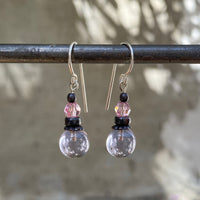 Light amethyst and pink earrings. Handmade in the USA.