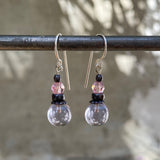 Light amethyst and pink earrings. Handmade in the USA.
