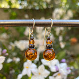 Topaz glass earrings. 