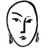 Light amethyst German glass earrings. Top beads in shades of smoke topaz are Austrian crystal. 