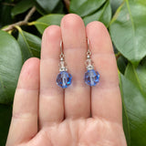 Light blue crystal earrings, handmade in the USA.