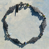 Filigree and iridescent crystal bracelet.