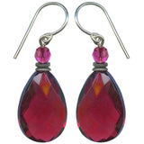 Rose Pink German Glass & Austrian Crystal Drop Earrings "High Street 17"