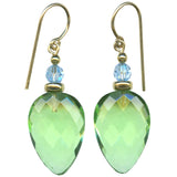 Peridot German Glass & Austrian Crystal Drop Earrings "High Street 27"