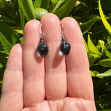 Indigo Blue German Glass Drop Earrings "Mini Berries 29"