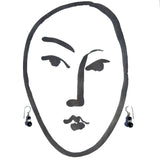 Earrings on a face outline background