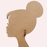 Frosted amethyst glass post earrings.