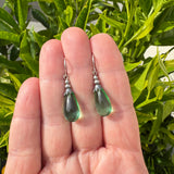 "SILVER BRIGHTS 9" PERIDOT GLASS & SILVER EARRINGS