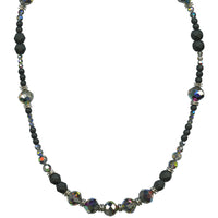 JET AND CRYSTAL TONES 18" NECKLACE