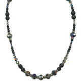 JET AND CRYSTAL TONES 18" NECKLACE