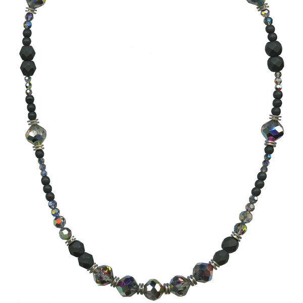 JET AND CRYSTAL TONES 18" NECKLACE