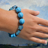 Turquoise & Aquamarine Czech Glass Bracelet "Turquoise Tones"