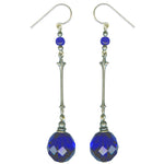 Cobalt glass earrings, silver ear wires.