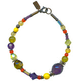 Amethyst and yellow crystal bracelet.