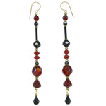 red and black crystal earrings, Antique Czech glass and Austrian crystal chandelier earrings
