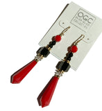 Antique Czech glass red prisms, with Austrian crystal and Czech glass accents. Trim is gold filled. Handmade in the USA.