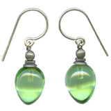 Light green glass earrings. 