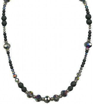 JET AND CRYSTAL TONES 30" NECKLACE